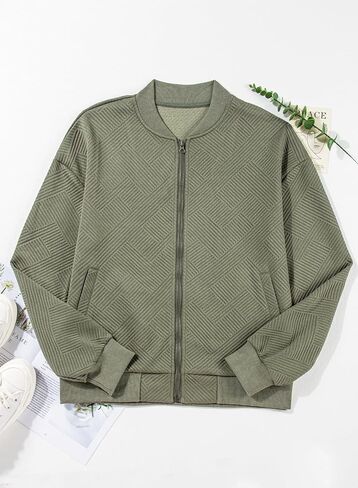 EVALESS Womens Bomber Jacket Coat Casual Stand Collar Zip Up Lightweight Fall Fashion Jackets Outfits with Pockets in Saudi Arabia