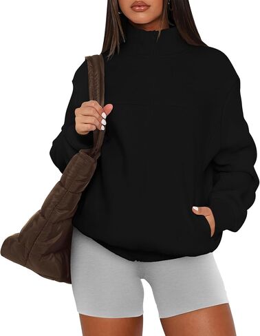 PRETTYGARDEN Women's 2024 Fall Fashion Full Zip Up Sweatshirt Long Sleeve Oversized Fashion Casual Jacket with Pockets in Saudi Arabia