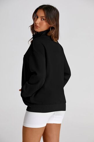 PRETTYGARDEN Women's 2024 Fall Fashion Full Zip Up Sweatshirt Long Sleeve Oversized Fashion Casual Jacket with Pockets in Saudi Arabia