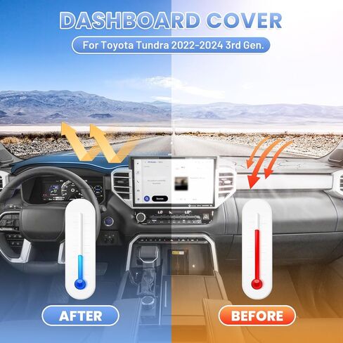 Dash Cover for 2024 2023 2022 Toyota Tundra Dashboard Cover Mat for Tundra Accessories Sun Shade Tundra Suede Dash Mat Nonslip Mesh Protector No Glare in Saudi Arabia