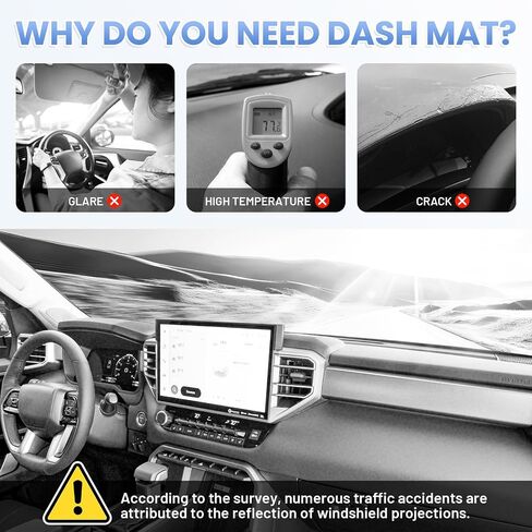 Dash Cover for 2024 2023 2022 Toyota Tundra Dashboard Cover Mat for Tundra Accessories Sun Shade Tundra Suede Dash Mat Nonslip Mesh Protector No Glare in Saudi Arabia