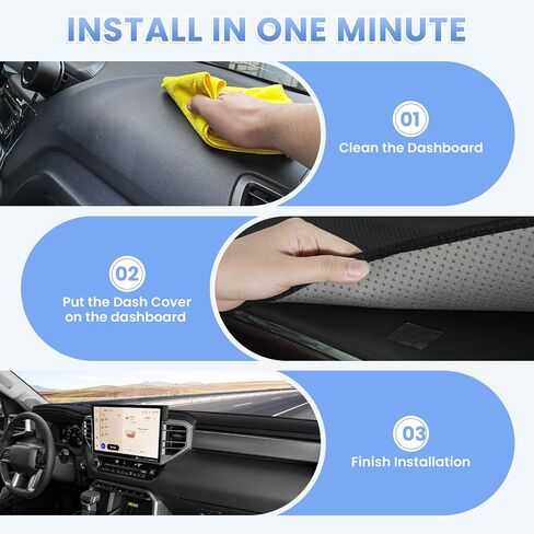 Dash Cover for 2024 2023 2022 Toyota Tundra Dashboard Cover Mat for Tundra Accessories Sun Shade Tundra Suede Dash Mat Nonslip Mesh Protector No Glare in Saudi Arabia