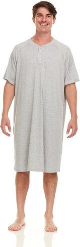 Mens Nightshirt - Short Sleeve Lounge, Sleep Shirt - Mens Sleeping Top in Saudi Arabia