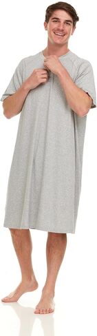 Mens Nightshirt - Short Sleeve Lounge, Sleep Shirt - Mens Sleeping Top in Saudi Arabia