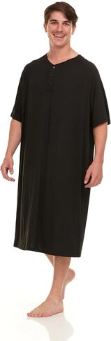 Mens Nightshirt - Short Sleeve Lounge, Sleep Shirt - Mens Sleeping Top in Saudi Arabia