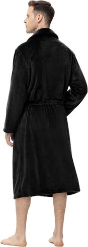 Mens Fleece Robe, Soft Plush Robe for Men, Mens Bathrobe Spa Robe with Belt & 2 Pockets in Kuwait