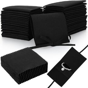 120 Pcs Microfiber Jewelry Pouch Jewelry Packaging Bag Jewelry Gift Bags Bow Tie Bracelet Packaging for Small Business with Jewelry Cleaning Cloth for Earrings Necklace Packaging (Beige)