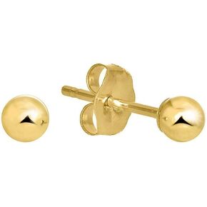14k Yellow Gold Ball Stud Earrings - 2mm 3mm 4mm 5mm 6mm 7mm 8mm 10mm