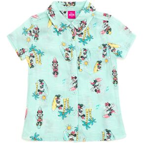 Disney Lilo & Stitch Minnie Mouse Hawaiian Button Down Shirt Infant to Big Kid Sizes (18 Months - 18-20)