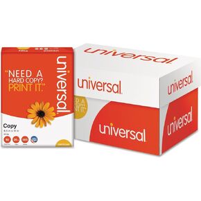 Universal 21200 Copy Paper, 92 Brightness, 20lb, 8-1/2 x 11, White (Case of 5000 Sheets)