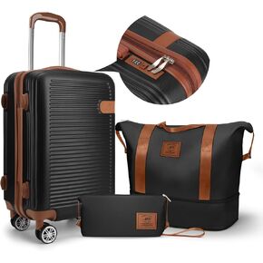 Mc Hardside Luggage Sets 3piece, Travel Suitcase Set For Women, Carry On Luggage Set Hard Shell With Spinner Wheels (Beige/20)