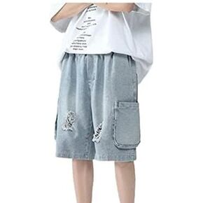 Men's Baggy Jeans Shorts Regular Fit Summer Denim Short Casual Hip Hop Skateboard Keen Length Y2K Cargo Jeans