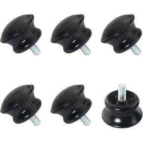 6PCS Curtain Rod Decorative End Caps Round Curtain Rod Decorative End Caps 5/8 Inch Diameter M5 Thread Roman Double Rod Decorative End Caps Small Mushroom Shaped Replacement Mini Head Cap