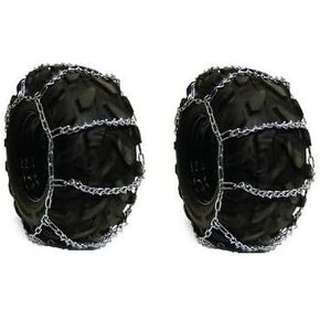 The ROP Shop Pair 4 Link TIRE Chains 29x12x15 for Kubota Lawn Mower Garden Tractor Rider