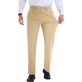 Mens Stretch Dress Pants Slim Fit Dress Pants for Men Expandable Waist Dress Pants Casual Athletic Golf Pants
