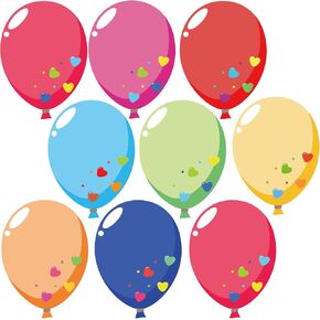 48Pcs Colorful Balloons Cutouts Balloons Paper Bulletin Board Home Decorations Balloon Name Tag Label for Teacher Student Back to School Party Supplies