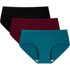 Womens Underwear Cotton Hipster Panties Regular & Plus Size 3-Pack,Woman Briefs
