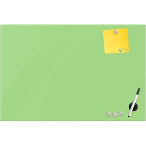 Glass Dry Erase Board, White Surface Frameless Magnetic Glass Board 16" x 16" for in Office, Home, School with Marker, Marker Tray, Eraser by Fab Glass & Mirror