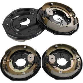 12" x 2" Electric Trailer Brake Assembly 2 Sets Replacement For 5200lbs 6000lbs 7000lbs Trailer Axles Driver's and Passenger's Side Trailer Brakes 023-181-00 023-180-00 Electric and Hydraulic Brake