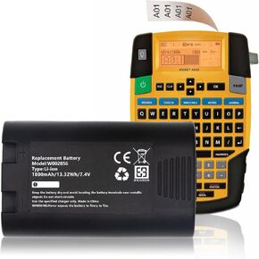 High Capacity Replacement Battery for DYMO LabelManager 360D Rhino 5200 Rhino 4200 LabelManager 420P, 1759398 S0895840 W002856,Li-ion 7.40V 1800mAh / 13.32Wh