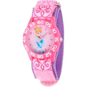 Disney Princess Kids' Plastic Time Teacher Analog Quartz Nylon Strap Watch