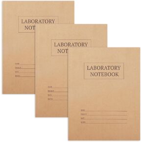 3 Pack Carbonless Chemistry Lab Notebook, 8.5X11 Inch Student Lab notebook with Duplicate/Numbered/Grid Pages, 25 Sets of Pages, Total 75 Sets (Kraft)