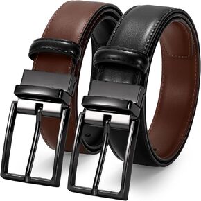 JASGOOD Reversible Boys Belt for Kids Girls Leather Dress Belt for School Uniform Jeans Pants 1.37"Wide