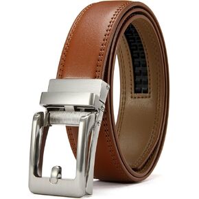 CHAOREN Boys Belt, Kids Dress Leather Belt with Click Ratchet Closure, Adjustable for Casual and Formal Wear