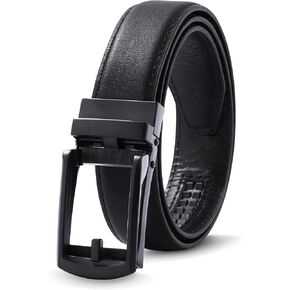 AWAYTR Boys Ratchet Belt for Kids - Black and Brown Leather Belts for Dress Pants Uniform Jeans