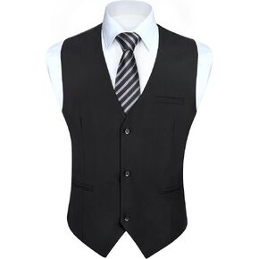 HISDERN Mens Suit Vest Business Casual Dress Waistcoat Vest Solid Color Formal Wedding Vests for Suits or Tuxedo