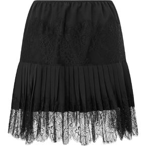 Women Y2k Lace Slip Skirt Elastic Low Rise Mini Skirts Pleated Half Slip Short Skirt Flowy Short Skirt Streetwear