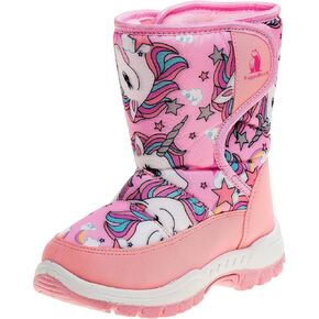 Rugged Bear Girl's Snow Boots Unicorn Raibow Print