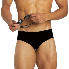 Sporti Antifog S2 Goggles & Solid Swim Briefs-Black-30