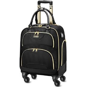 Ytonet Underseat Carry on Luggage with Wheels, Under Seat Bag for Airplanes with 4 Spinner Wheels, Multi-Pockets Personal Item Bag with Lock USB Port Weekender Overnight Travel