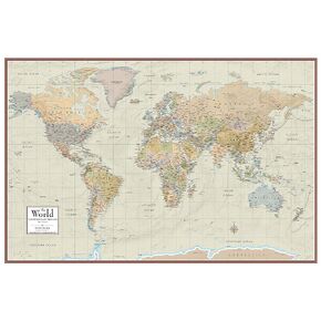 Swiftmaps World Contemporary Premier Wall Map Poster Mural 24h x 36w - Laminated