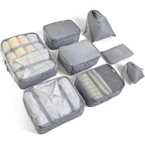 Packing Cubes for Suitcases Travel Luggage Organizers,8 Set Travel Essentials Luggage Organizer for Travel Accessories Shoe Bag Tioletry Bag Laundry Bag