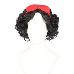 Kids Girls Wig with Bow Headband Short Black Wig Curly For Halloween Costume Cosplay