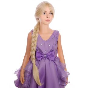 Girls Long Blonde Braid Wig Kids Child Blonde Wig 35'' Synthetic Halloween Costume Cosplay Wig