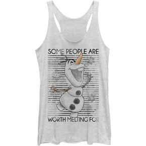 Disney Junior's Frozen Worth The Melt Tri-Blend Racerback Layering Tank, White Heather, XX-Large
