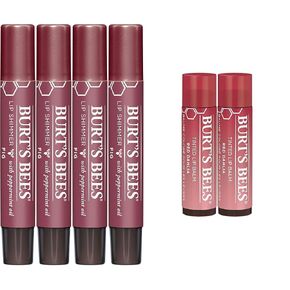 Burt's Bees Shimmer Lip Tint Stocking Stuffers Set, Tinted Lip Balm Stick, Moisturizing for All Day & Lip Tint Balm, Red Dahlia, 2-Pack, Hydrating Shea Butter for a Natural Looking Buildable