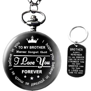 Gifts for Brother,Best Brother Gifts，Pocket Watch for Brother, Christmas Gifts for Brother,Birthday Gifts from Sister, Unique Gifts for Brother