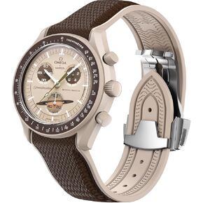 Strap for Omega x Swatch MoonSwatch Watch 20mm,Folding Buckle Band Compatible Omega X Swatch Moonswatch Speedmaster,Curved No Gap Replacement Strap fo Swatch Omega Men Women
