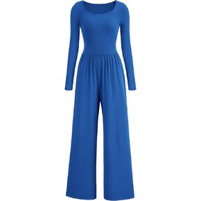 PRETTYGARDEN Fall Jumpsuits for Women Dressy Casual Long Sleeve Wide Leg Pants Rompers One Piece Outfits