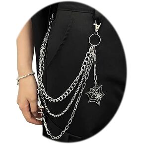 Trousers Chain Hip Hop Jeans Chain Multilayers Punk Spider Web Pocket Belt Chain for Men Women Biker keys Chain Wallet Chain
