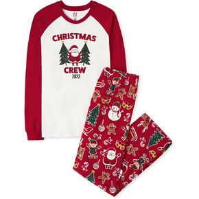 The Children's Place Kids' Adult Christmas Pajamas, Fleece