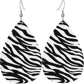 Faux Leather Earrings Teardrop Dangle Earrings PU Leaf Earring Lightweight For Women Girls