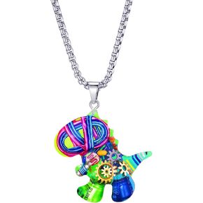 Cyberpunk Dinosaur Pendant Necklace Versatile Hip hop Steampunk Pendant Cool Pendant for men and women
