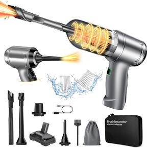 15000Pa Portable Car Vacuum Cleaner - Brushless Motor Hand Held Vacuum 4 in 1 Mini Vacuum Cleaner 2-Speed Adjustable 120W High Power Vacuum Cleaner for Home Outdoor Office and Car