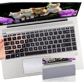 i-Tensodo 2 PCS Keyboard Cover for 14 inch HP Elitebook 440 445 645 g8 g9 g10 Laptop, HP Probook 14" Laptop Protective Accessories-OPink+Clear