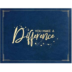 سترات شهادة You Make A Difference، مقاس 9 بوصات × 12 بوصة مطوية، باللون الأزرق مع رقائق ذهبية، عدد 10، غطاء شهادة للمدرسة، والعمل، والتخرج والجوائز، وحامل الشهادات